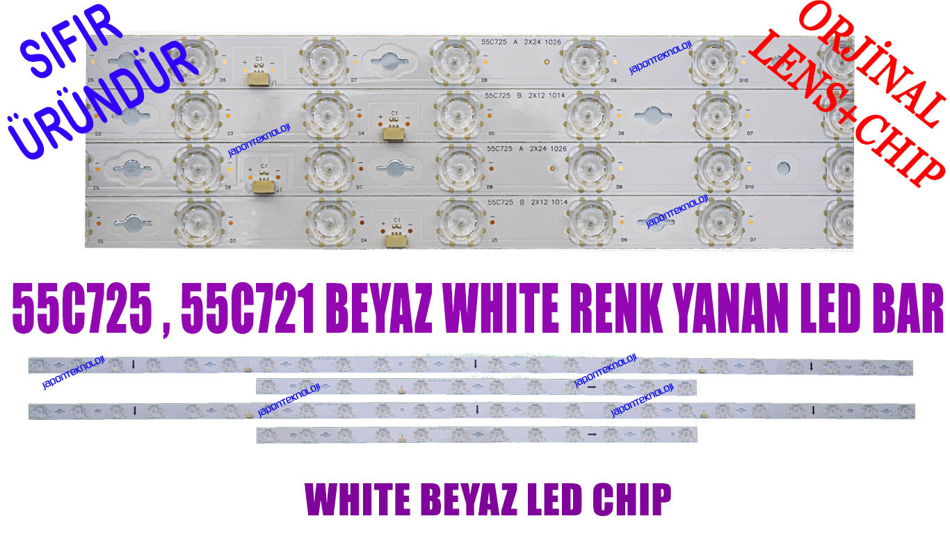 TCL,%2055C725,%2055C721,%2055C728,%20LED%20BAR,%20BACKLIGHT,%20PANEL%20LEDLERİ,%2055C725%20A%202X24%201026,%2055C725%20B%202X12%201014,%20LVU550NDEL,%20CS9W66%20V2,%20ST5461D12-6