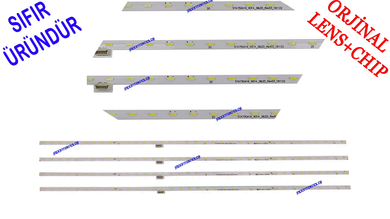 SONY, KD-75XE8596, LED BAR, STA750A16-4014-36LED, XBR-75X850E, KD-75X8566E,  XBR-75X850E, KD-75X8566E, S750QF58 V7, BACKLIGHT