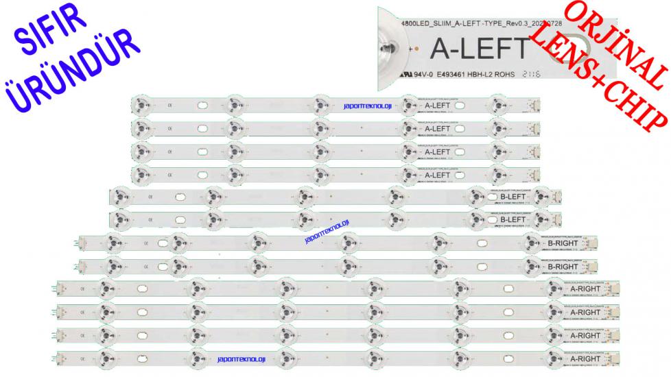 VESTEL, 48UA8900 LED BAR, 480DLED SLIM B-RIGHT, 480DLED SLIM B-LEFT, 480DLED SLIM A-RIGHT, 480DLED SLIM A-LEFT, VES480QNSS-3D-U02, VES480QNSS-3D-U01, VES480QNSS-3D-U03