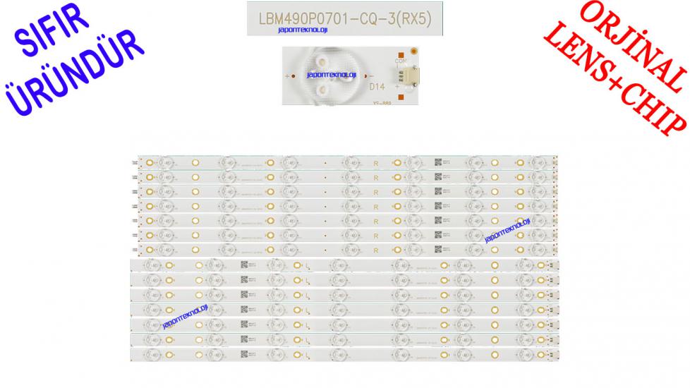 PHILIPS, 49PUS7002, 49PUS7002/62, LED BAR, BACKLIGHT, PANEL LEDLERİ, GJ-2K18-AFJ2-490-D714-V1-R, GJ-2K18-AFJ2-490-D714-V1-L, TPT490F2-FN02.S, LBM490P0701-CP-3(LX5), LBM490P0701-CQ-3(R5)