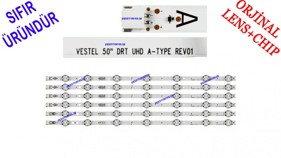 VESTEL 50FB5000B, 50UD8800, 50UD8100, 50UD8110, TOSHIBA 50U5863DAT, 50U5863DG, REGAL 50R7520UA, TELEFUNKEN 50TU7520UAR, SEG 50SBU700, FINLUX 50FX620UA, 50400DLB, JVC LT-50VU73T, LED BAR, VES500QNDC-2D