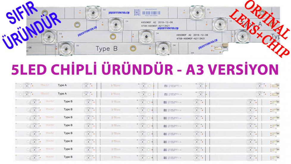 DIJITSU, 65DS8800, LED BAR, BACKLIGHT, PANEL LEDLERİ, K650WDF A3 4708-K65WDF-A2113N31 TYPEB, K650WDF A3 4708-K65WDF-A2113N31 TYPEA, OTECH, BSE65-LX/MTR