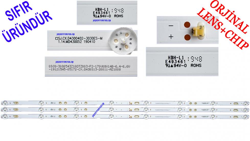 DİJİTSU DJ43 LED BAR, SJ.CX.D4300402-3030ES-M 1.14.MD430052 , 8LEDLİ , 80CM BACKLIGHT