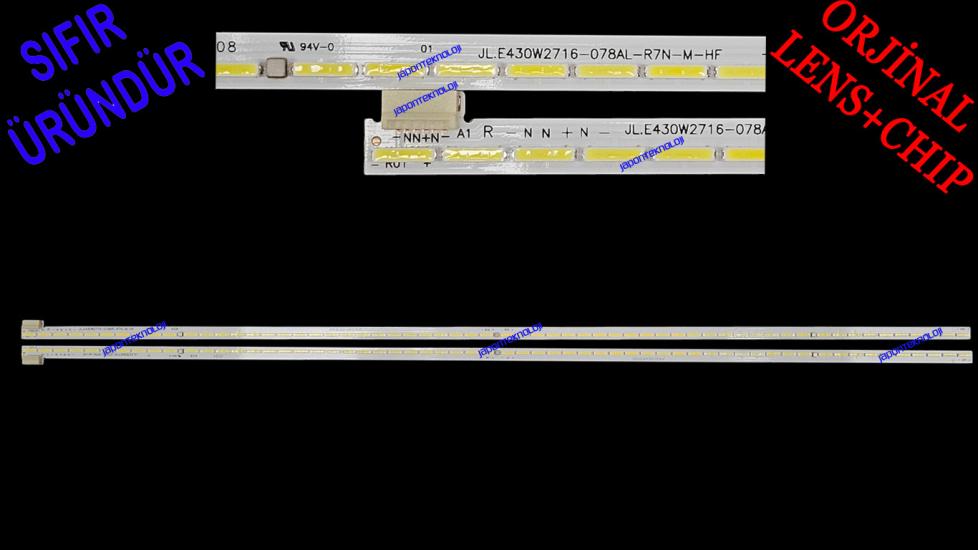 VESTEL, 43FD7500, TECHWOOD 43TWS217, LED BAR, JL.E430W2716-078AL-R7N-M-HF JL.E430W2716-078AR-R7N-M-HF, BACKLIGHT, PANEL LEDLERİ