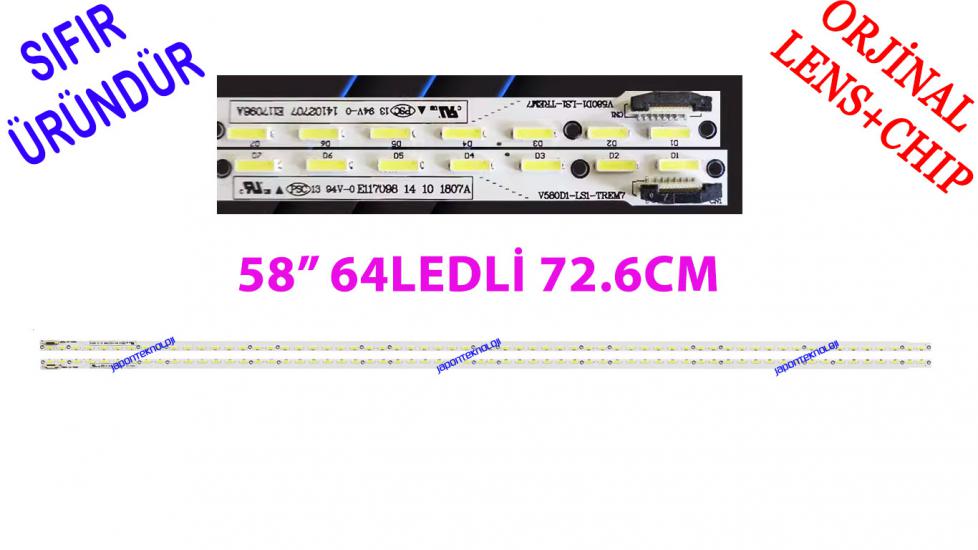 PHILIPS, 58PUK6809/12, 58PUK6809, LED BAR, TOSHIBA 58L8400 LED BAR, PANASONIC, TX-58AS800E, TX-58AX802, LED BAR,  V580D1-LS1-TREM7, V580D1-LS1-TLEM7, V580DK1-LS1, 64 LED