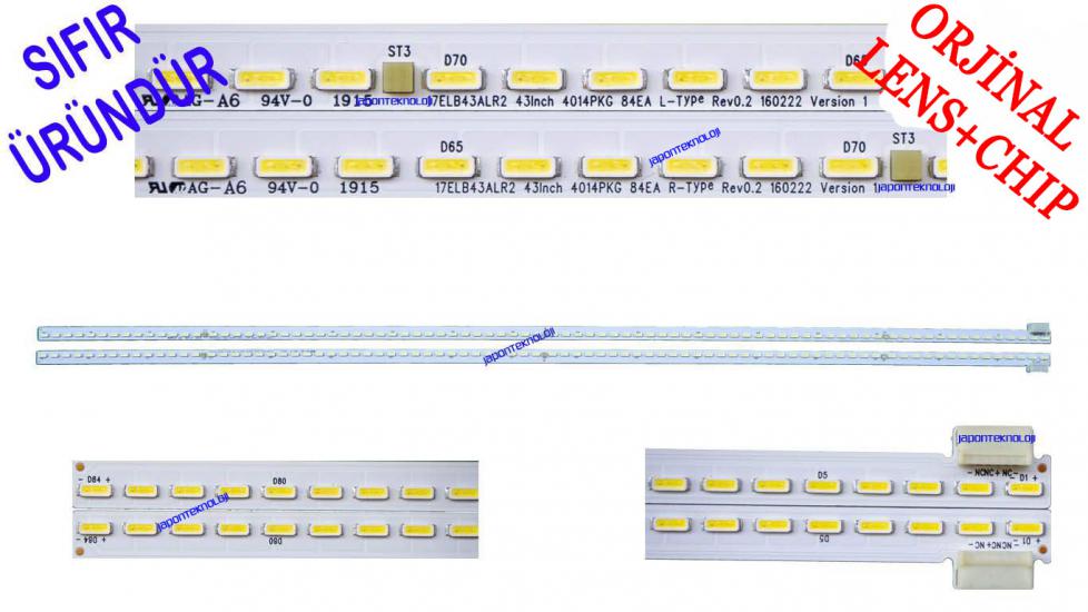 VESTEL, LED BAR, 43UD9300, 43UD9350, 17ELB43ALR2 43INCH 4014PKG 84EA L-Type REV0.2 160222 Version 1, 17ELB43ALR2 43INCH 4014PKG 84EA R-Type REV0.2 160222 Version 1