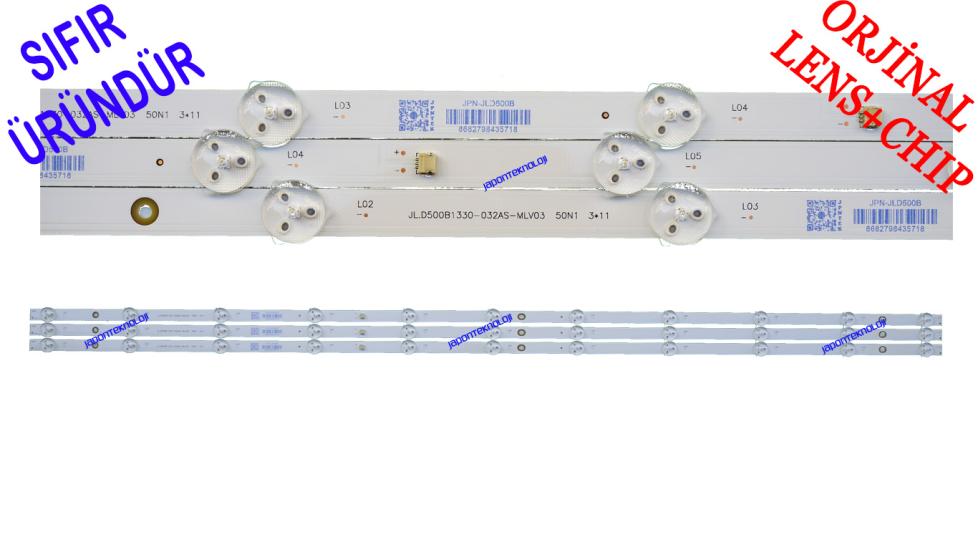 NORDMENDE, NM50F351, LED BAR, SABA, SB50F351, ONVO, OV50F351, LED BAR, JL.D500B1330-032AS-M_V03, 50N1, 3*11, PANEL LEDLERİ, BACKLIGHT,  JL.D500B1330-032BS-M_V01 50N1 3X11