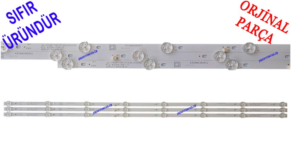 Rowell RL-8043V, LED BAR, BACKLIGHT, JS-JP43A71081ER.909L(91210) R72-43D04-018-10 828121T.60034.3P 43D3B8CX82812