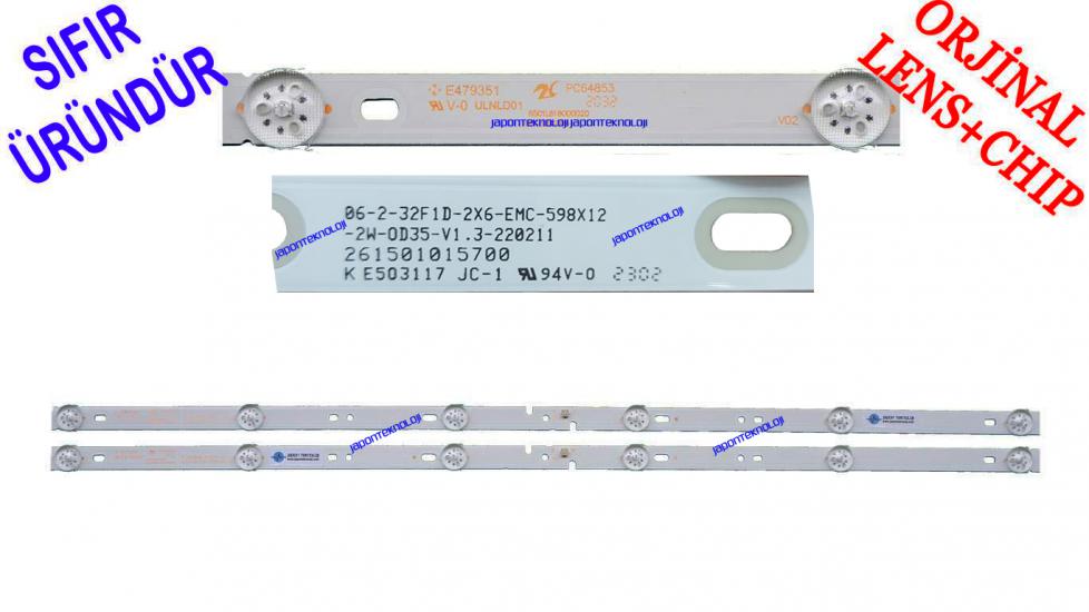 ONVO, OV32102, LED BAR, BACKLIGHT, PANEL LEDLERİ, 06-2-32F1D-2X6-EMC-598X12, -2W-0D35-V1.3-220211